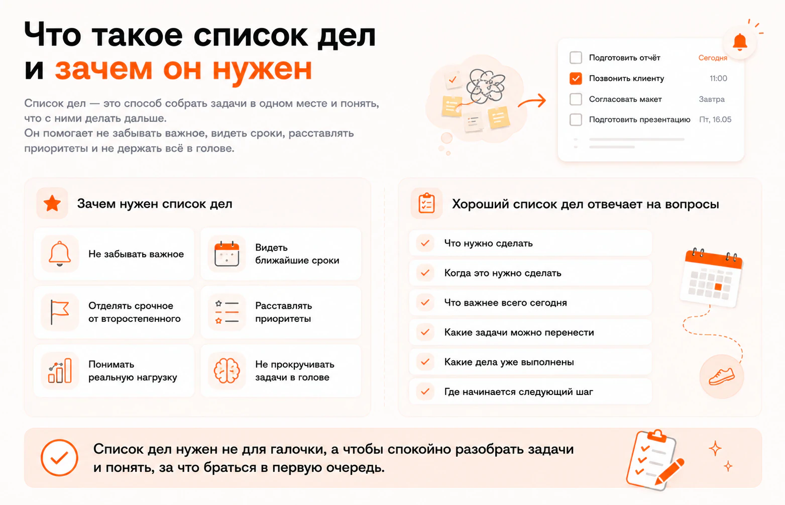 Что такое список дел и зачем он нужен